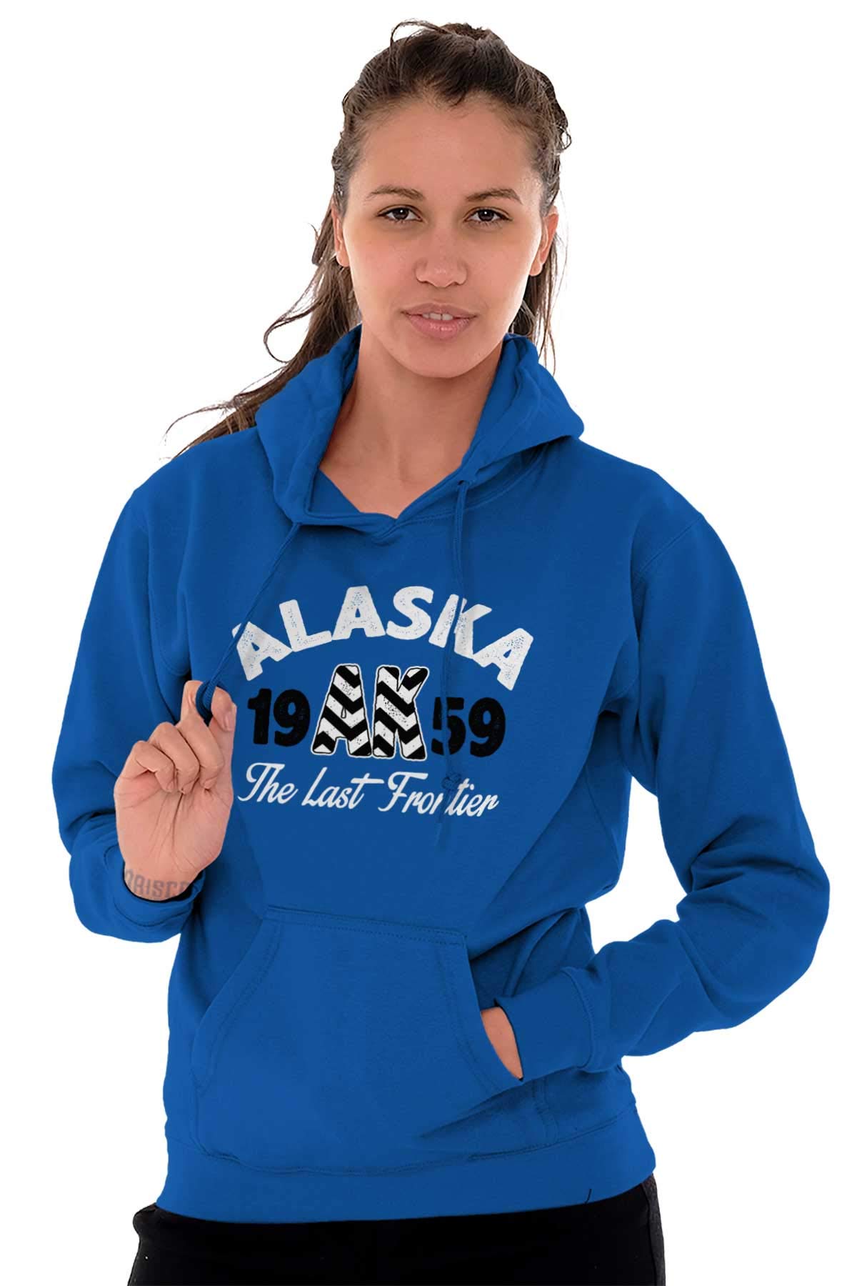 Alaska The Last Frontier Souvenir Hoodie Sweatshirt for Women - Cozy Pullover with State Design - Perfect for Outdoor Adventures & Casual Wear
