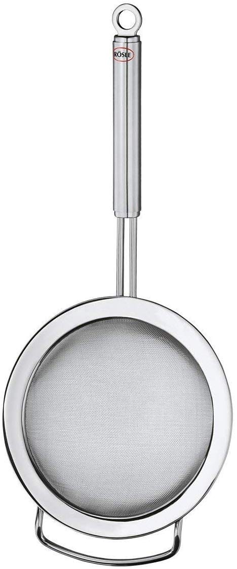 Rosle Round Handle Kitchen Strainer Fine Mesh - Premium Stainless Steel Colander for Pasta, Vegetables & Fruits - Perfect for Cooking, Baking & Meal Prep
