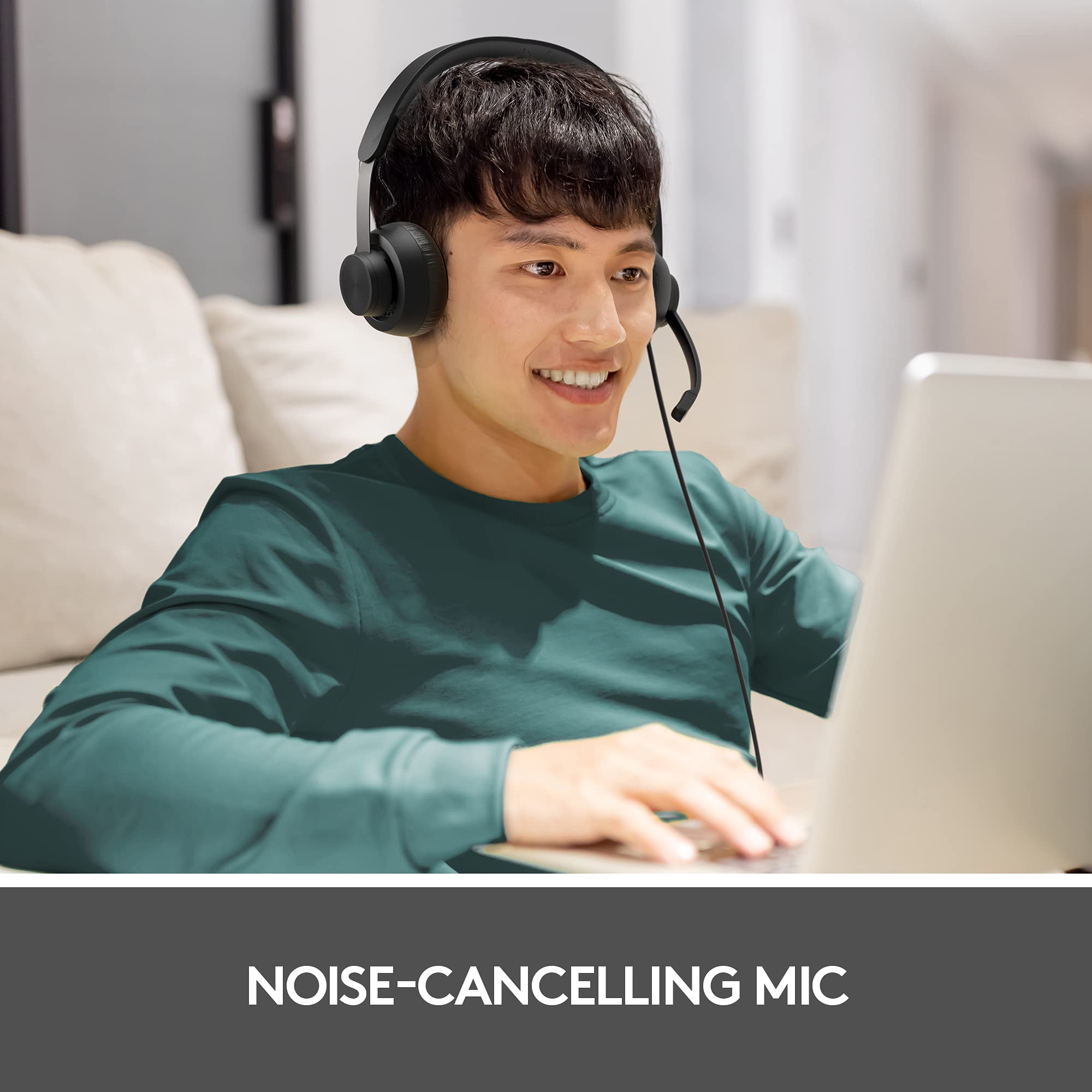 Logitech Zone Wired Headset with Noise-Canceling Mic - Microsoft Teams Certified USB-C Headphones with USB-A Adapter (Graphite) - Perfect for Office Meetings, Remote Work & Video Conferencing