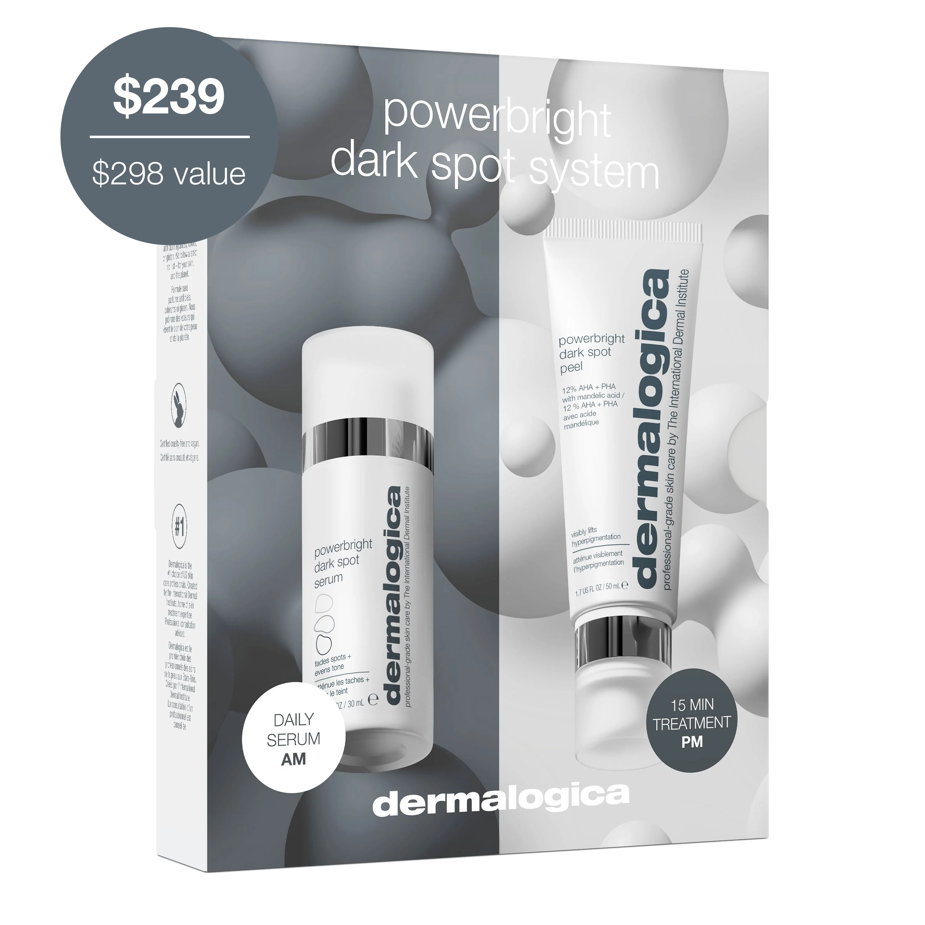 PowerBright Dark Spot Correcting System - Brightening Serum for Hyperpigmentation & Uneven Skin Tone | Fades Dark Spots, Age Spots & Acne Scars | Use for Face, Neck & Décolleté for Radiant Skin