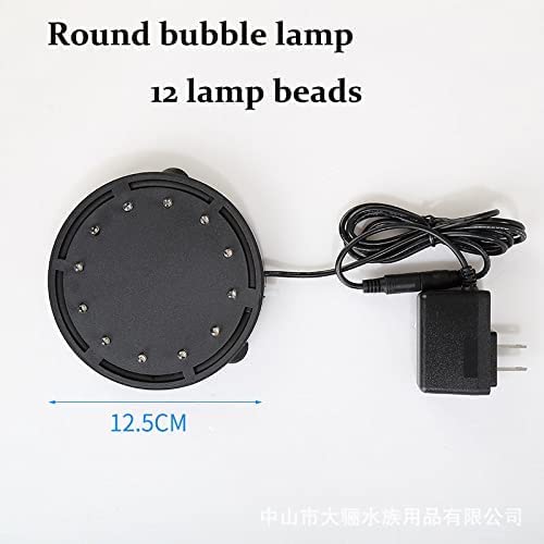 4.92 Inch 12 LED Aquarium Light with Bubbler Stone - Submersible Fish Tank Decoration, Underwater Bubble Lamp for Small Tanks (No Air Pump Needed) - Perfect for Home, Office & Pet Fish Tanks
