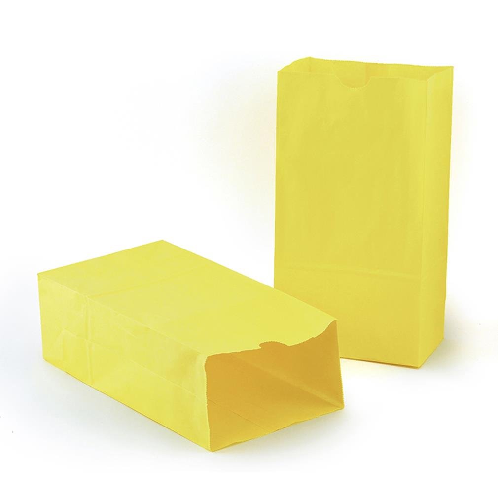Hygloss Products Inc. Colored Craft Bags - Yellow | Bulk Party Favor Bags for Gifts, Treats & DIY Projects | Perfect for Birthdays, Weddings & Classroom Activities