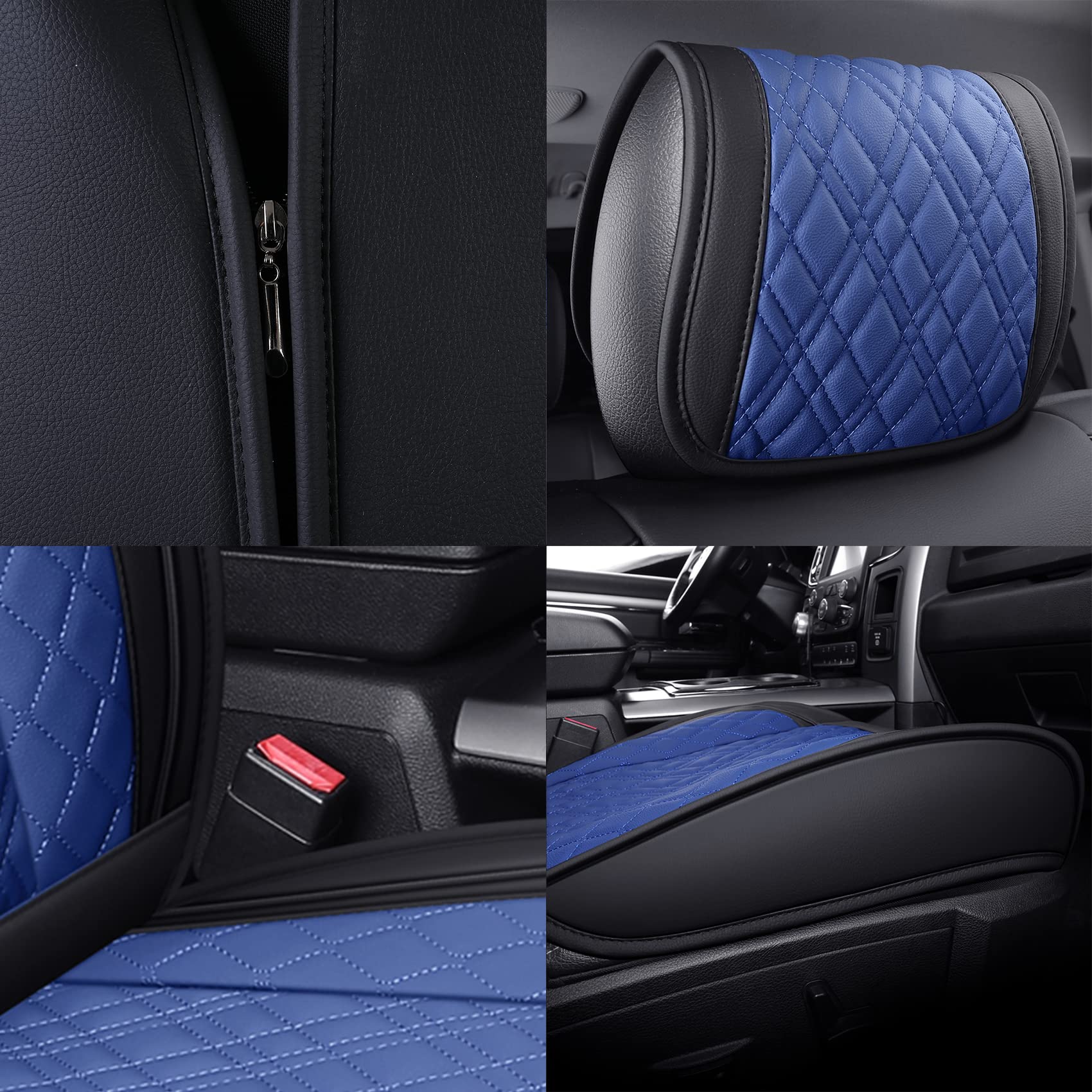 YIERTAI Custom Fit Car Seat Covers for Dodge Ram 1500/2500/3500 (2009-2025) - Waterproof Leather Seat Protectors for Mega Cab, Limited, Longhorn, Laramie & Tradesman Models | Perfect for Off-Roading, Daily Commuting & Truck Protection