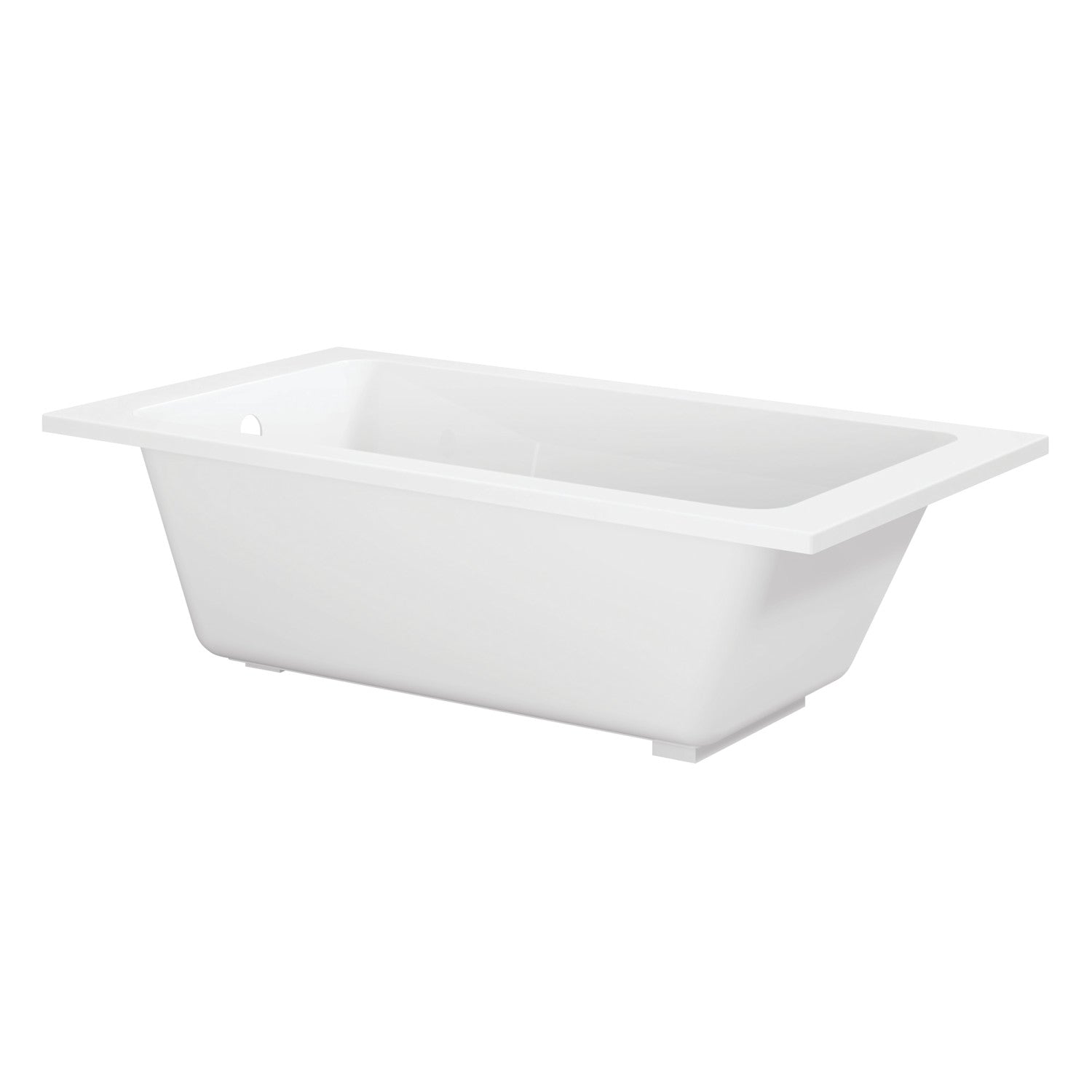 Aqua Eden 60-Inch Acrylic Rectangular Drop-In Bathtub with Anti-Skid Surface - Glossy White - Perfect for Modern Bathrooms & Spa-Like Relaxation