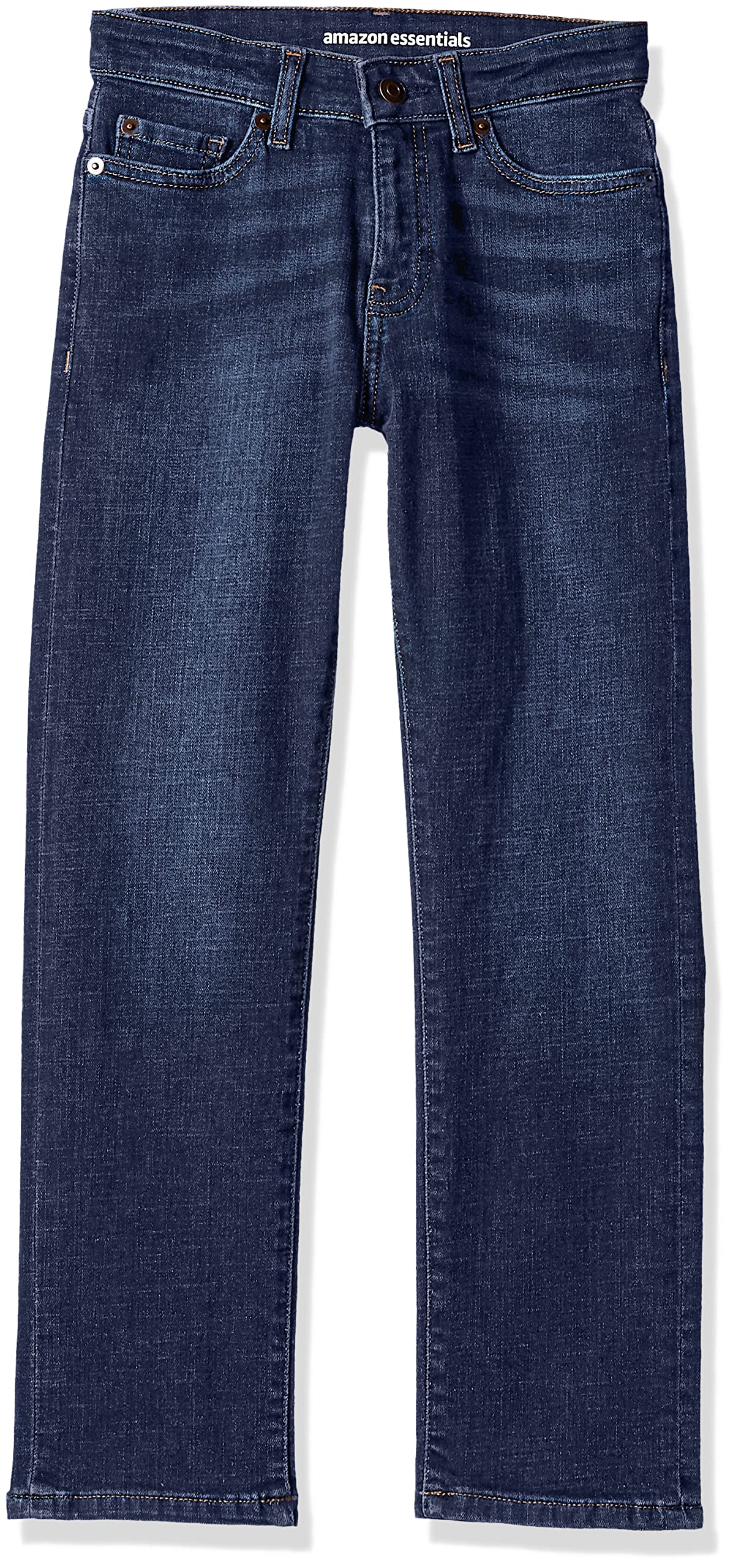 Amazon Essentials Boys' Regular Straight-Fit Jeans - Comfortable & Durable Denim Pants for School, Play & Everyday Wear