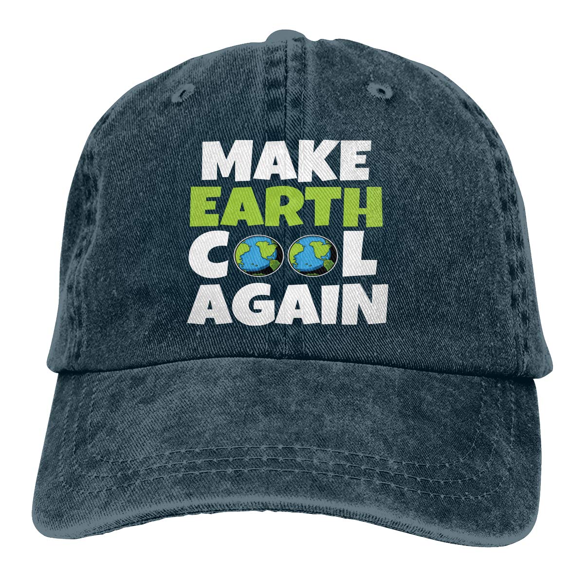 Make Earth Cool Again Unisex Adult Baseball Cap - Stylish Cowboy & Denim Dad Hat for Men & Women - Perfect for Outdoor Activities, Travel & Casual Wear