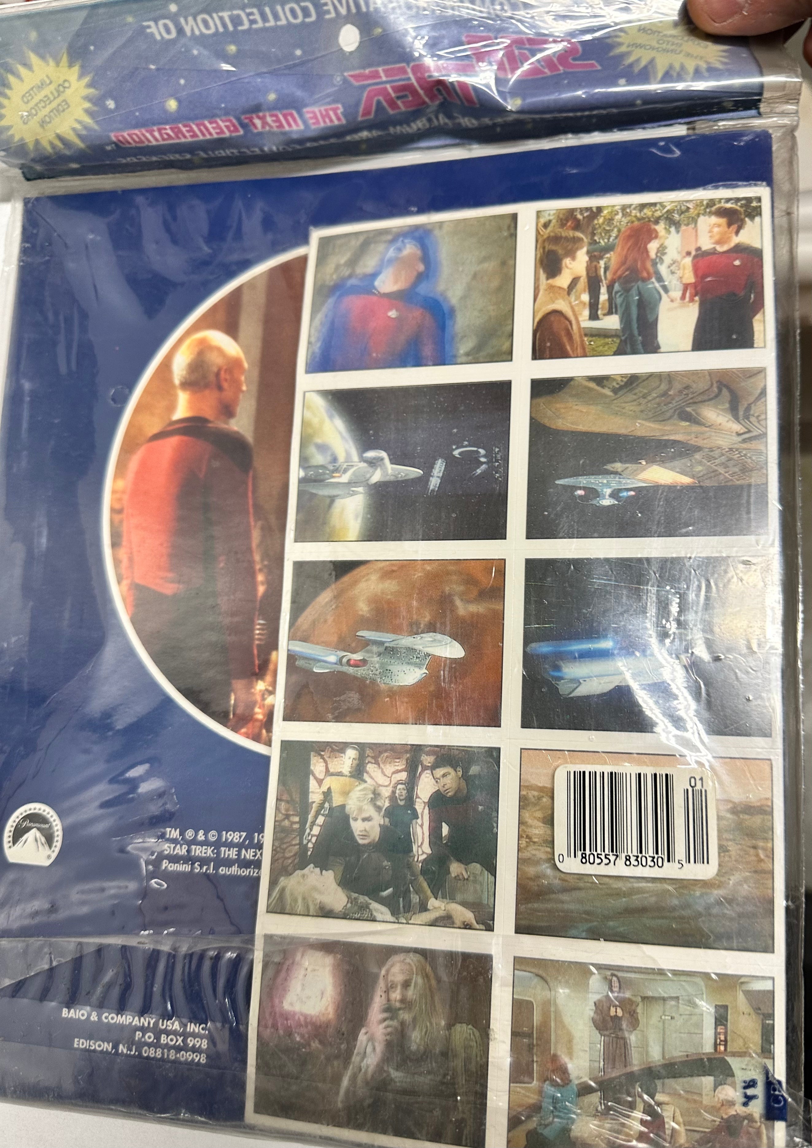 Vintage Star Trek The Next Generation Panini Stickers & Trading Cards Complete Set - 1980s Collectible Album for Fans, Display & Memorabilia