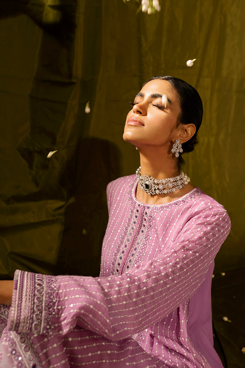 Lilac Fusion 2-Piece Set (Shirt & Dupatta) - Elegant Ethnic Outfit for Women | Perfect for Weddings, Parties & Festive Occasions