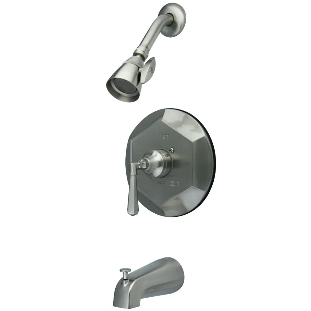 Kingston Brass KB4638HL Metropolitan Brushed Nickel Tub and Shower Faucet - Bathroom Fixture for Modern Homes & Spa-Like Showers