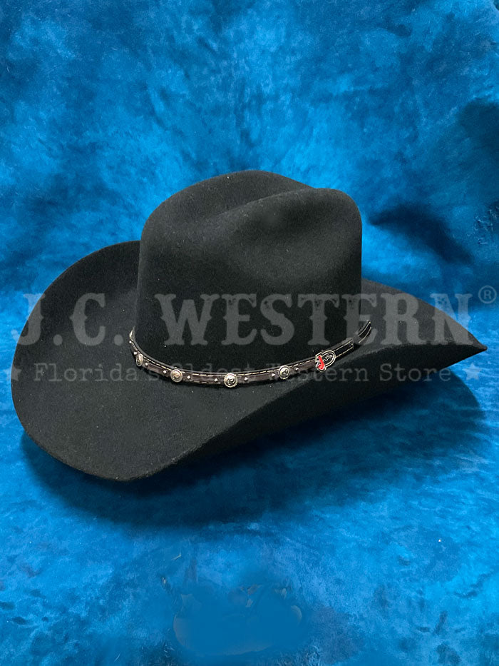 Justin JF0230BUJR40 Kids BUSTER JR Felt Hat - Black Felt Cowboy Hat for Boys & Girls - Perfect for Western Costumes, Halloween, Dress-Up & Cowboy Parties