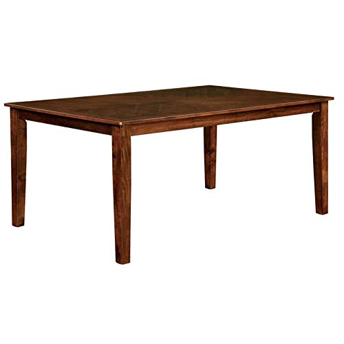 Tristen Solid Wood Rectangular Dining Table in Brown Cherry by Furniture of America - Perfect for Family Dinners, Entertaining Guests & Modern Farmhouse Dining Rooms