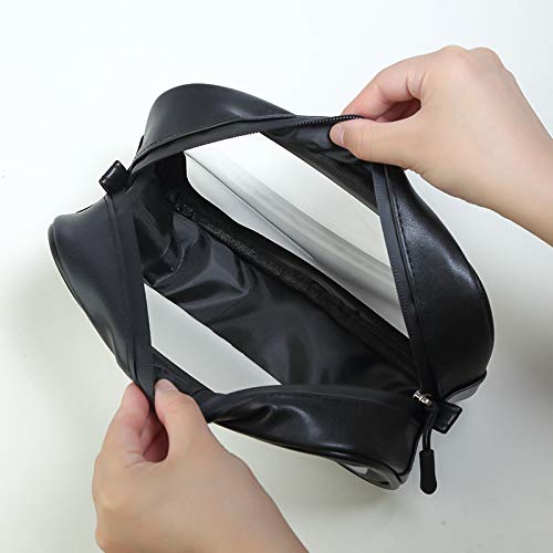 Trendegic Waterproof Clear PVC Zipper Cosmetic Travel Wash Bag - 3 Pack Toiletry Makeup Organizer Pouch for Women & Girls (Black) | Perfect for Travel, Gym, Camping & Daily Storage