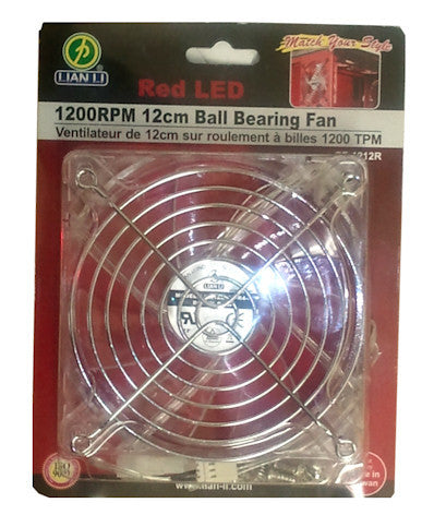 Lian Li CF 1212R 120mm x 120mm x 25mm Red LED Crystal Cooling Fan - High Performance PC Case Fan for Gaming Rigs, Workstations & Computer Builds