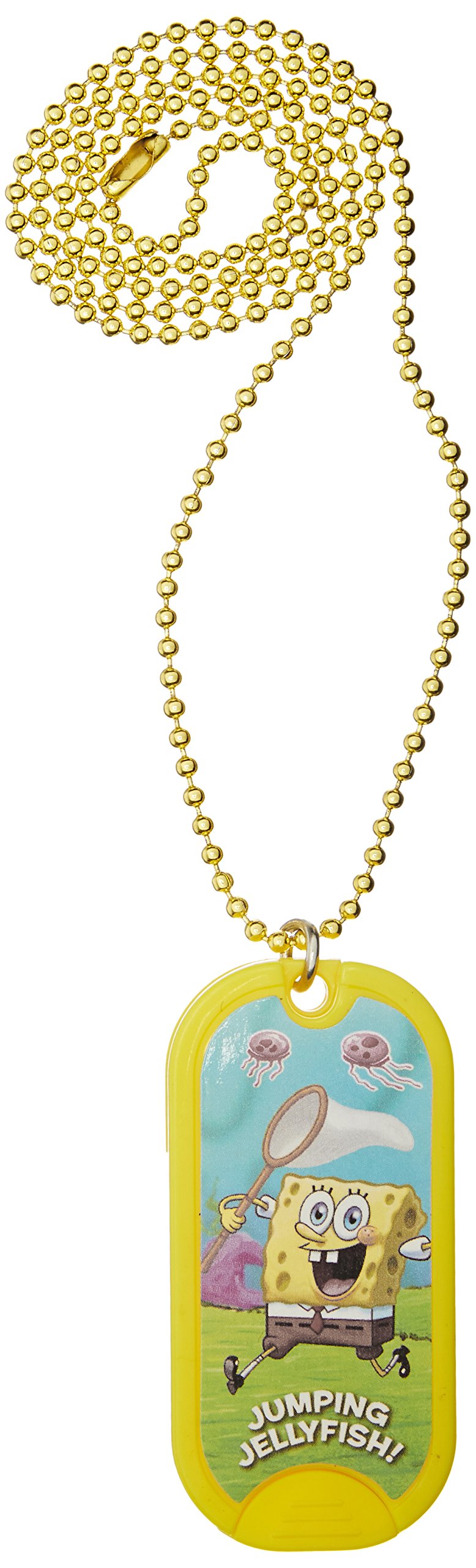 SpongeBob SquarePants Dog Tags for Kids - Nickel Plated Military Style Necklace (DTSB-001) - Perfect for Cosplay, Halloween Costumes & Cartoon Character Collectors