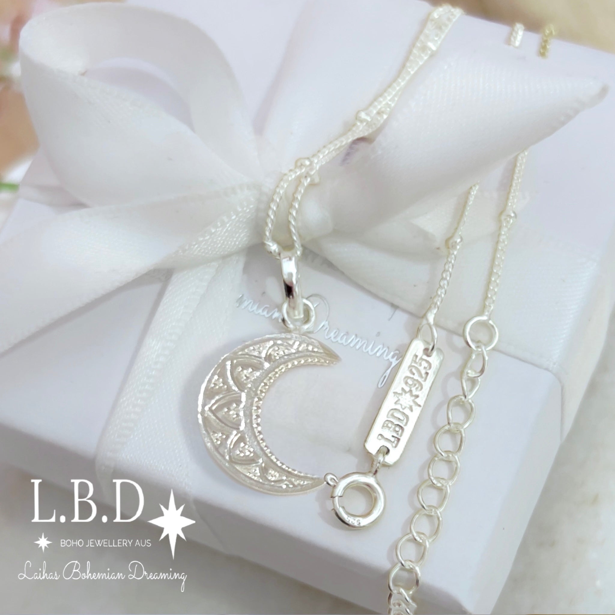 Laihas La Moon Boheme Sterling Silver Boho Necklace for Women | Handmade Bohemian Jewelry | Perfect for Festivals, Beach Parties & Everyday Wear