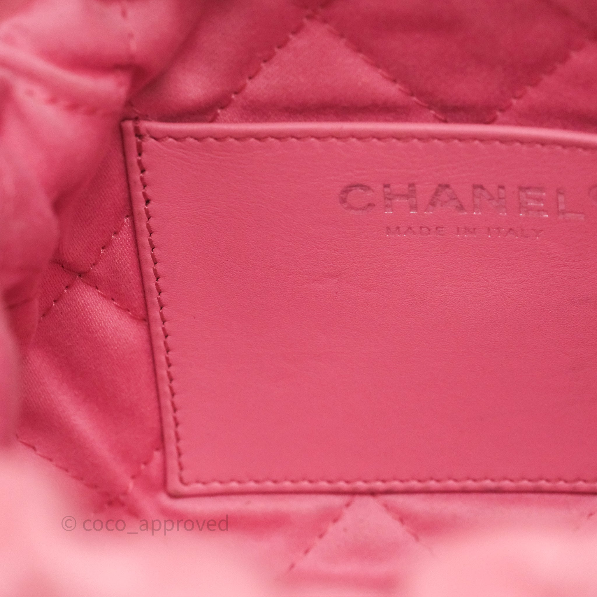 Chanel 22 Mini Bag in Pink Shiny Crumpled Calfskin with Matte Silver Hardware - Luxury Crossbody Purse for Women, Perfect for Date Night & Evening Events