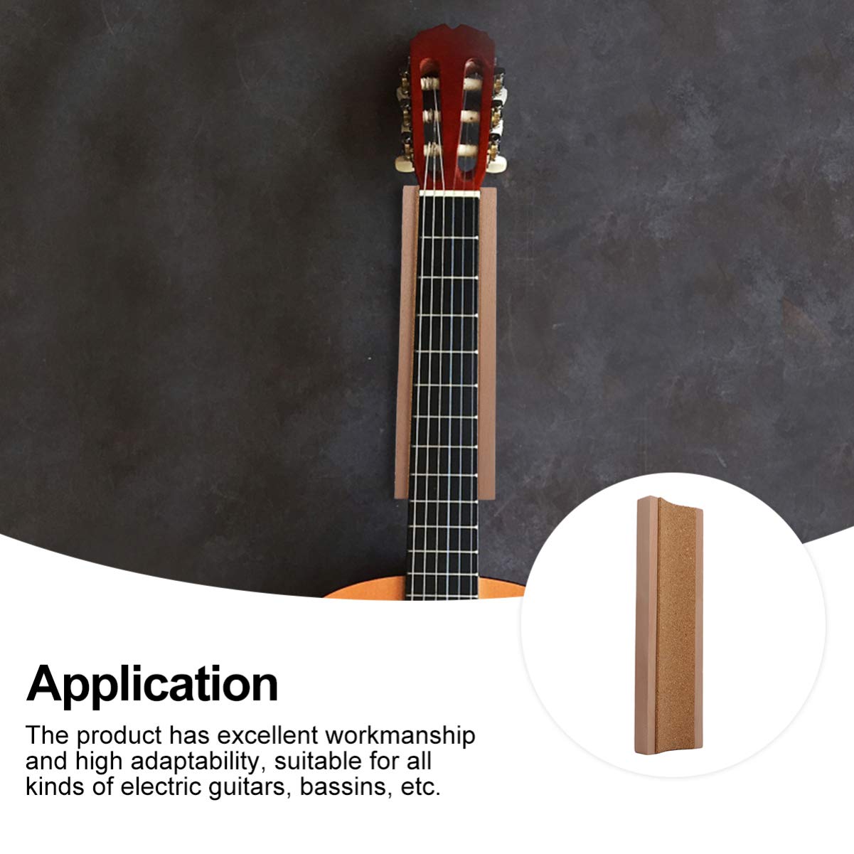 Wooden Guitar Neck Support Stand - Bass & Guitar Neck Rest Rack with Cleaning Tool - Perfect for Display, Storage & Maintenance of Electric & Acoustic Guitars