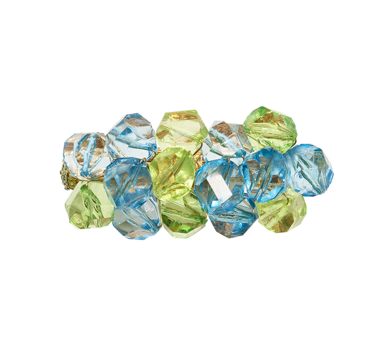 Blue & Green Pop Rocks Napkin Rings - Set of 4 for Elegant Dinner Parties & Holiday Table Decor