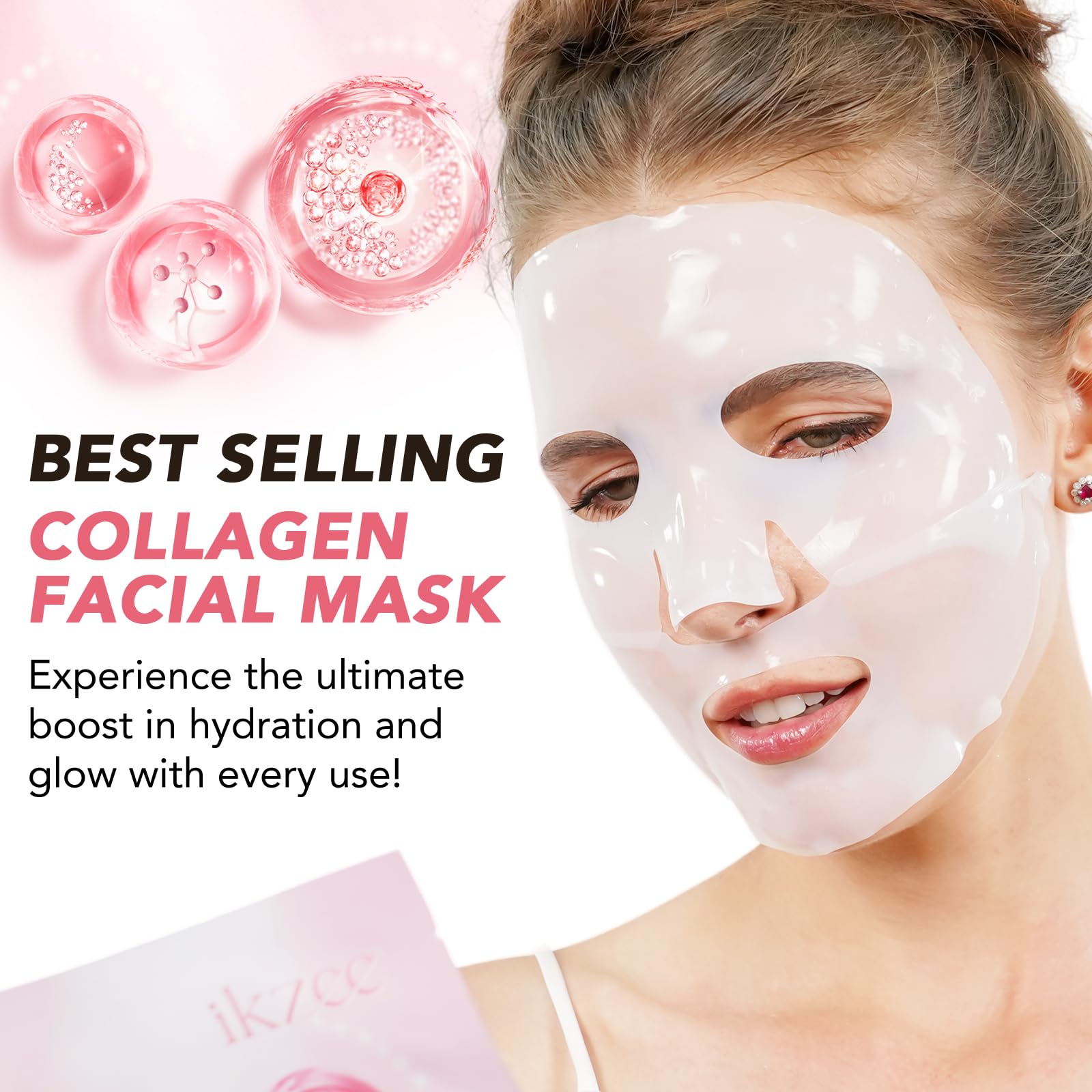 Collagen Face Mask - Deep Anti-Wrinkle & Lifting Treatment for Overnight Use (4 Pack) | Hydrating Skincare for Nighttime Routine & Spa Days