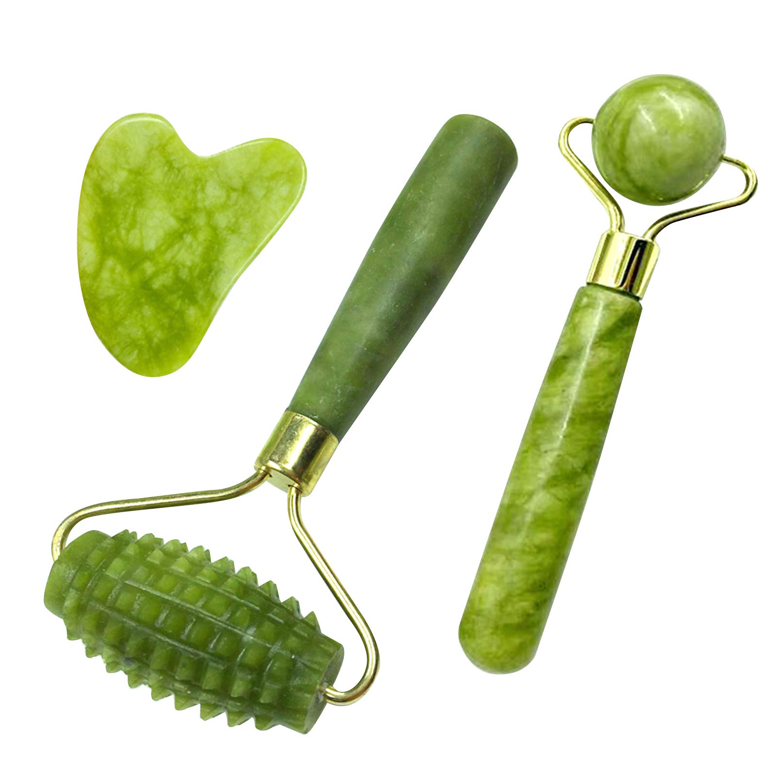Fesjoy Natural Jade Roller & Gua Sha Set - Anti-Aging Facial Massage Tools for Women, Face Massager for Skin Care & Relaxation - Perfect for Daily Skincare Routine & Spa Night at Home