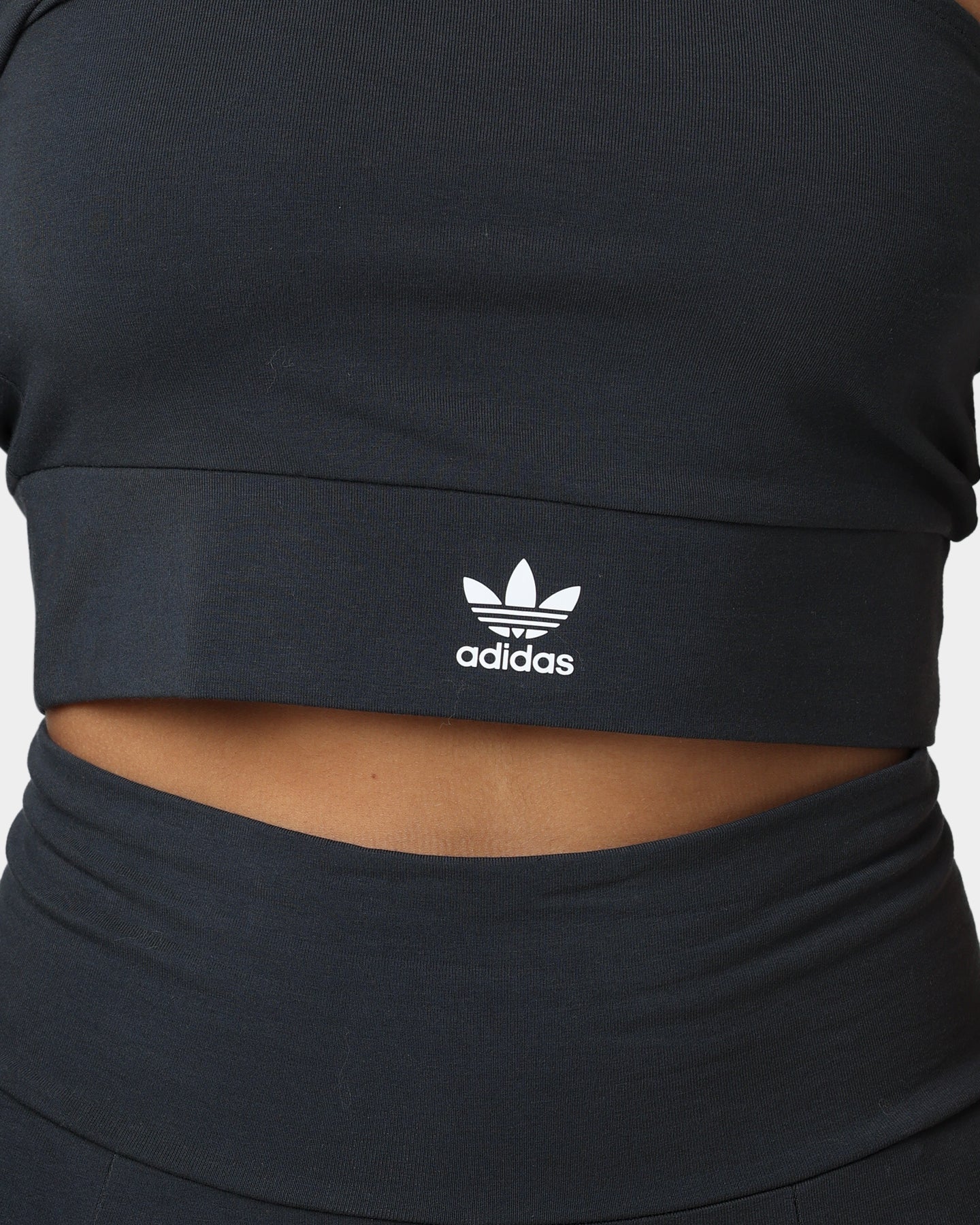 Adidas Women's Cropped Cut Out Workout Top in Carbon - Perfect for Gym, Yoga & Running