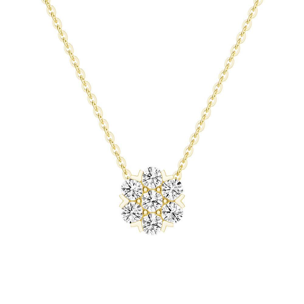 Classic Cluster Flower Moissanite Necklace for Women | Elegant Wedding, Anniversary & Party Jewelry Gift | Dainty Floral Pendant Necklace for Everyday Wear
