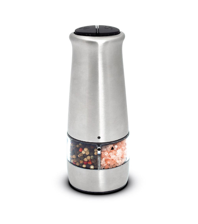 Premium Electric Salt and Pepper Grinder Set - 2 in 1 Automatic Adjustable Coarseness - Perfect for Kitchen, Dining Table & Outdoor BBQ