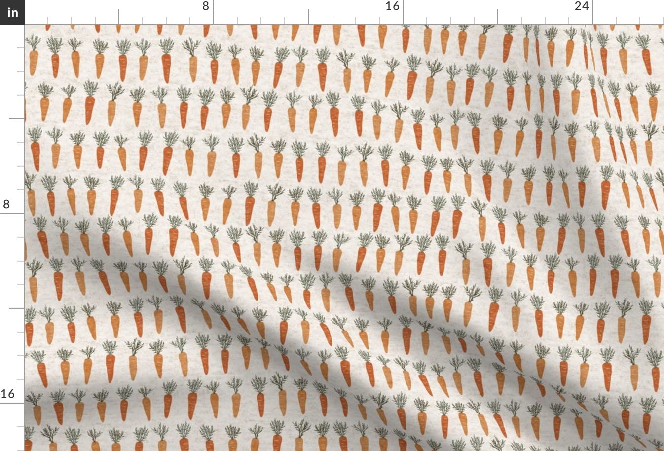 Spring Carrots Green Orange Kitchen Easter Vegetables Textured Root Printed Minky Fabric Fat Quarter - Soft Plush Fabric for Sewing Baby Blankets, Quilt Backing, DIY Crafts & Home Decor - Perfect for Easter Decorations, Nursery Projects & Cozy Throw Blankets