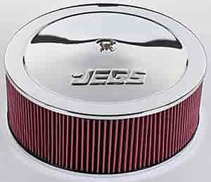 JEGS 500022 High Performance Air Cleaner with Logo - Universal Fit for Car, Truck & SUV Engines - Improve Airflow & Engine Protection