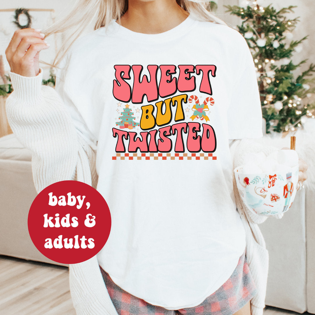 Sweet But Twisted Christmas T-Shirt | Funny Holiday Graphic Tee | Multiple Colors Available | Perfect for Ugly Sweater Parties & Festive Gatherings