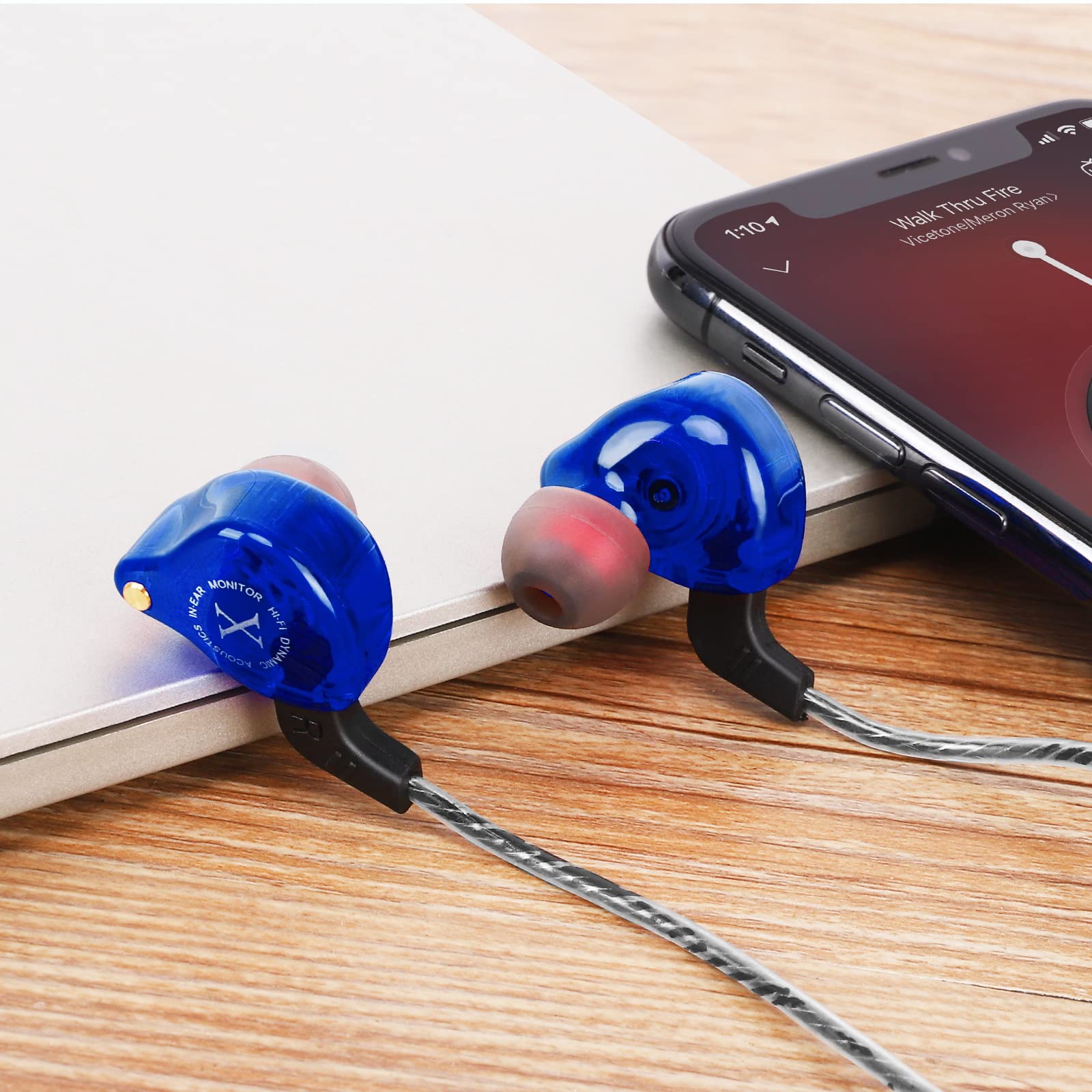 UrbanX iX2 Pro Hybrid Dual Driver In-Ear Headphones with Mic & Tangle-Free Cable - High-Fidelity Sound for Musicians & Audiophiles - Perfect for ZTE Blade A6 & Mobile Music Listening