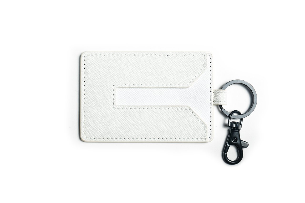 Premium Tesla Key Card Holder for Model 3/Y/S/X - Genuine White Leather Key Fob Protector - Valet Parking & Everyday Use Accessory for Tesla Owners