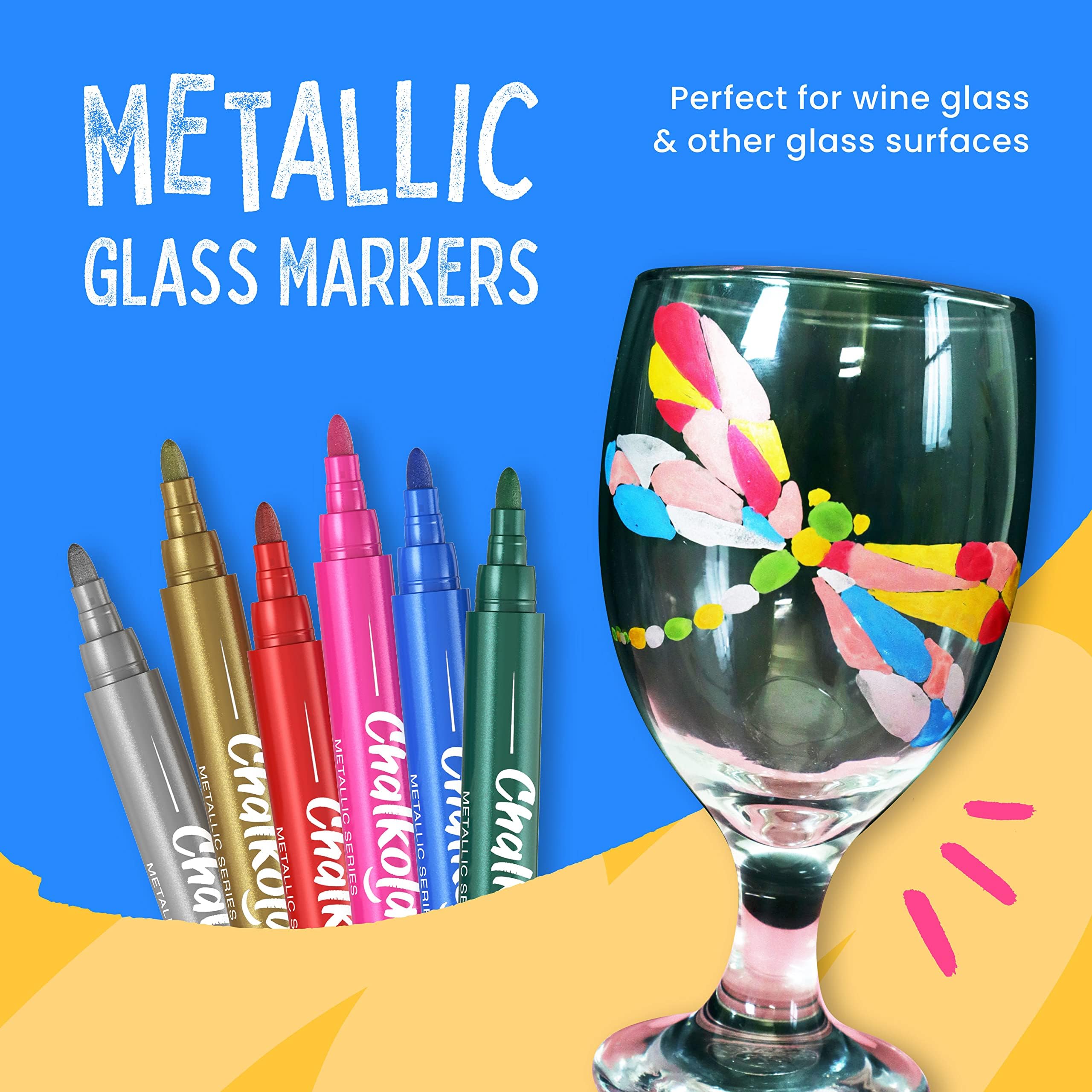 Chalkola Liquid Chalk Markers - 16 Pack with 6mm Reversible Tips | Washable & Erasable Chalk Pens for Blackboard, Glass, Windows, Mirrors, Menu Boards | Perfect for Restaurants, Classrooms, Offices, Home Decor & DIY Projects