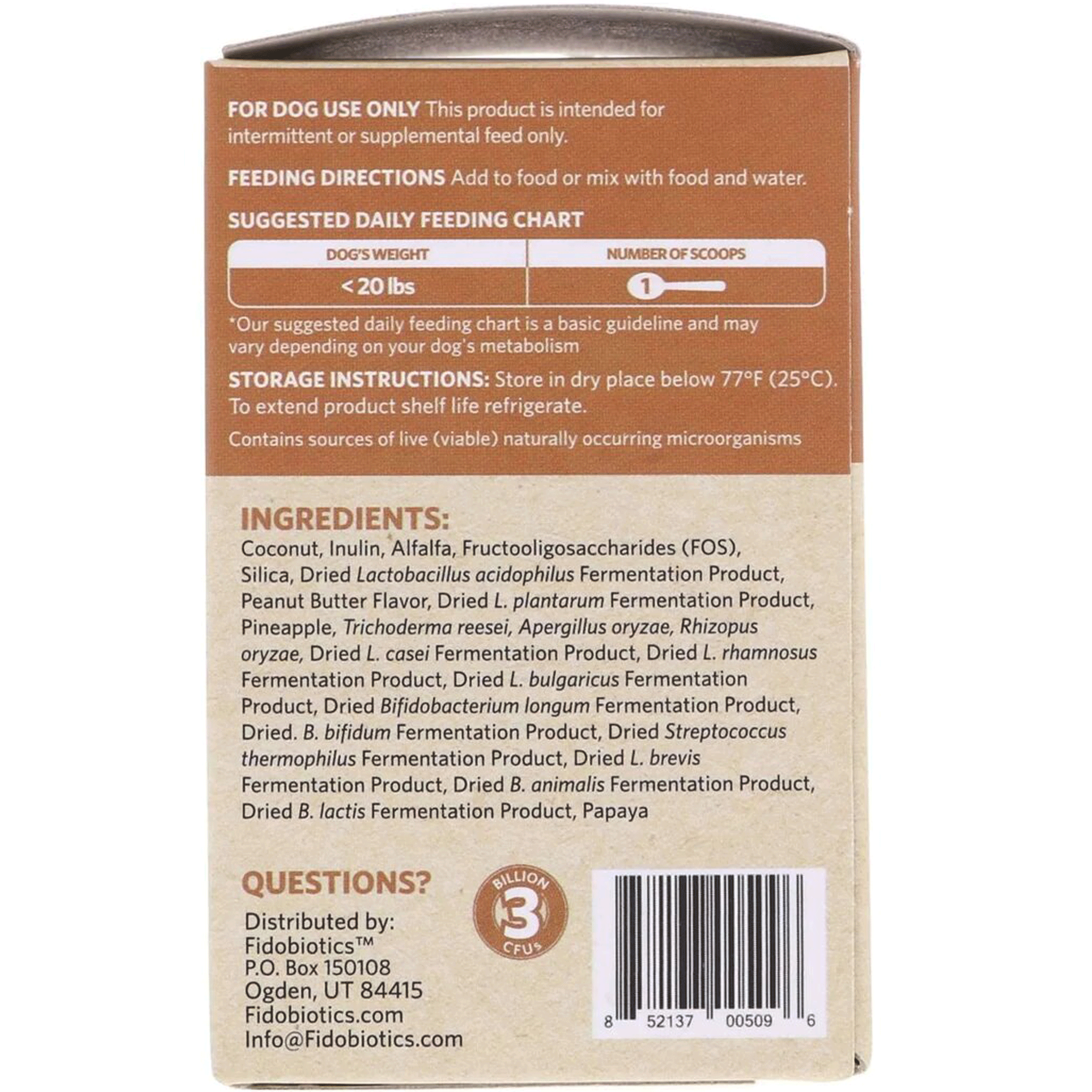 Fidobiotics Good Guts Small Mutts Coconut Peanut Butter Dog Supplements - Probiotics for Small Dogs, Digestive Health & Immune Support - Perfect for Daily Use, Travel & Treat Time