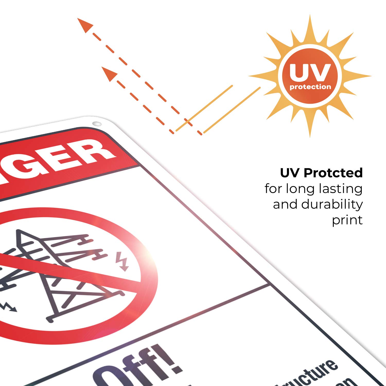Danger Keep Off Do Not Climb Sign - 10x7 Inches Rust-Free .040 Aluminum Safety Sign - ANSI Compliant, Fade Resistant for Indoor & Outdoor Use - Made in USA - Perfect for Construction Sites, Warehouses & Public Areas