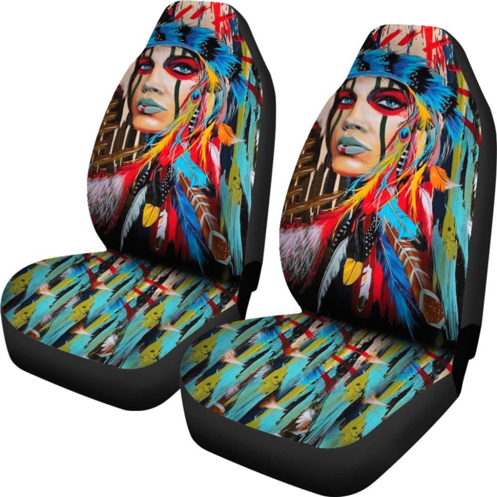 Premium American Native Woman Car Seat Covers 211901 - Stylish & Durable Protection for Cars, Trucks & SUVs - Perfect for Daily Commute, Road Trips & Outdoor Adventures