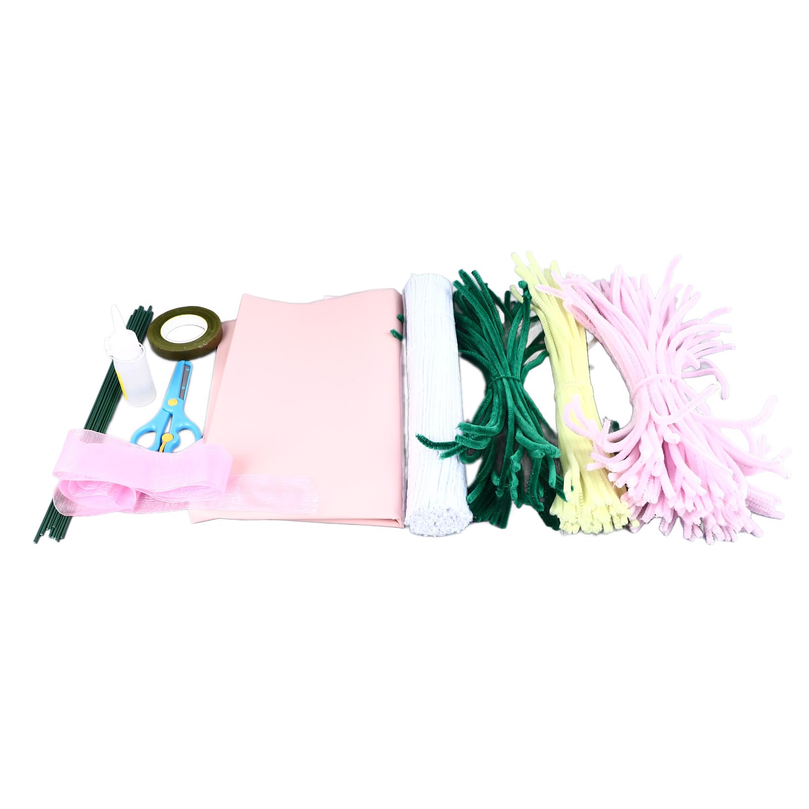 DIY Chenille Stems Bouquet Kit - 200 Pcs Pipe Cleaners Craft Supplies for Floral Arrangement, Wedding Decorations, Holiday Gifts & Kids Art Projects - Creative Handmade Simulation Lily Flowers Craft Set