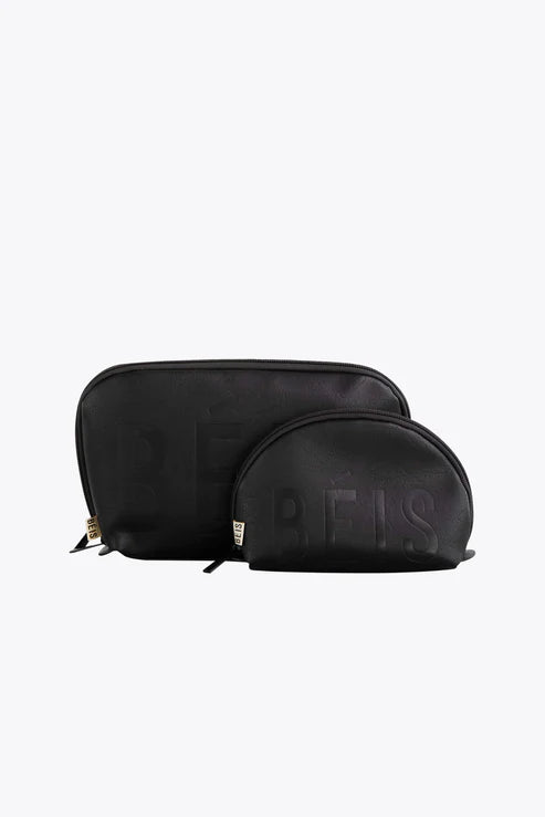 Premium Black Cosmetic Pouch Set - Travel Makeup Organizer for Women | Perfect for Toiletry Bag, Gym Essentials & Everyday Carry