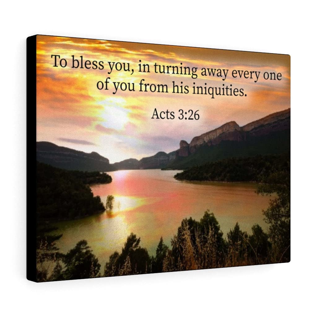 Christian Wall Art with Bible Verse Acts 3:26 - Ready to Hang Scripture Print for Home Decor & Gift Giving - Perfect for Living Room, Bedroom or Church