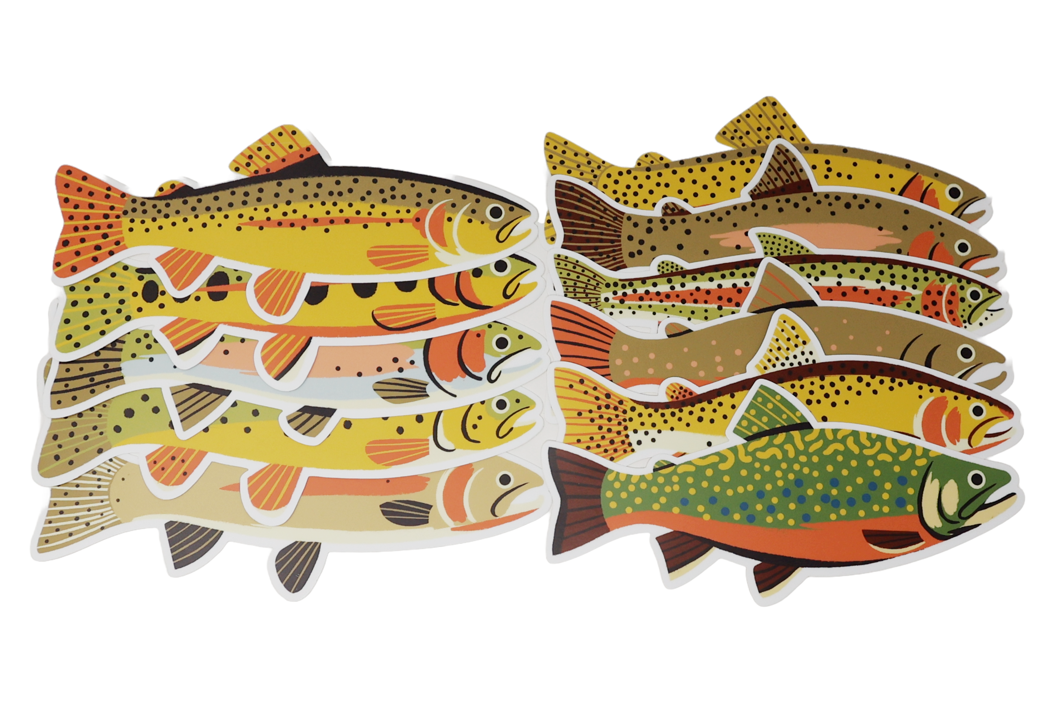 Native Trout Vinyl Sticker Pack - Waterproof & Durable Decals for Laptops, Cars, Coolers & Outdoor Gear - Perfect for Fishing Enthusiasts & Nature Lovers