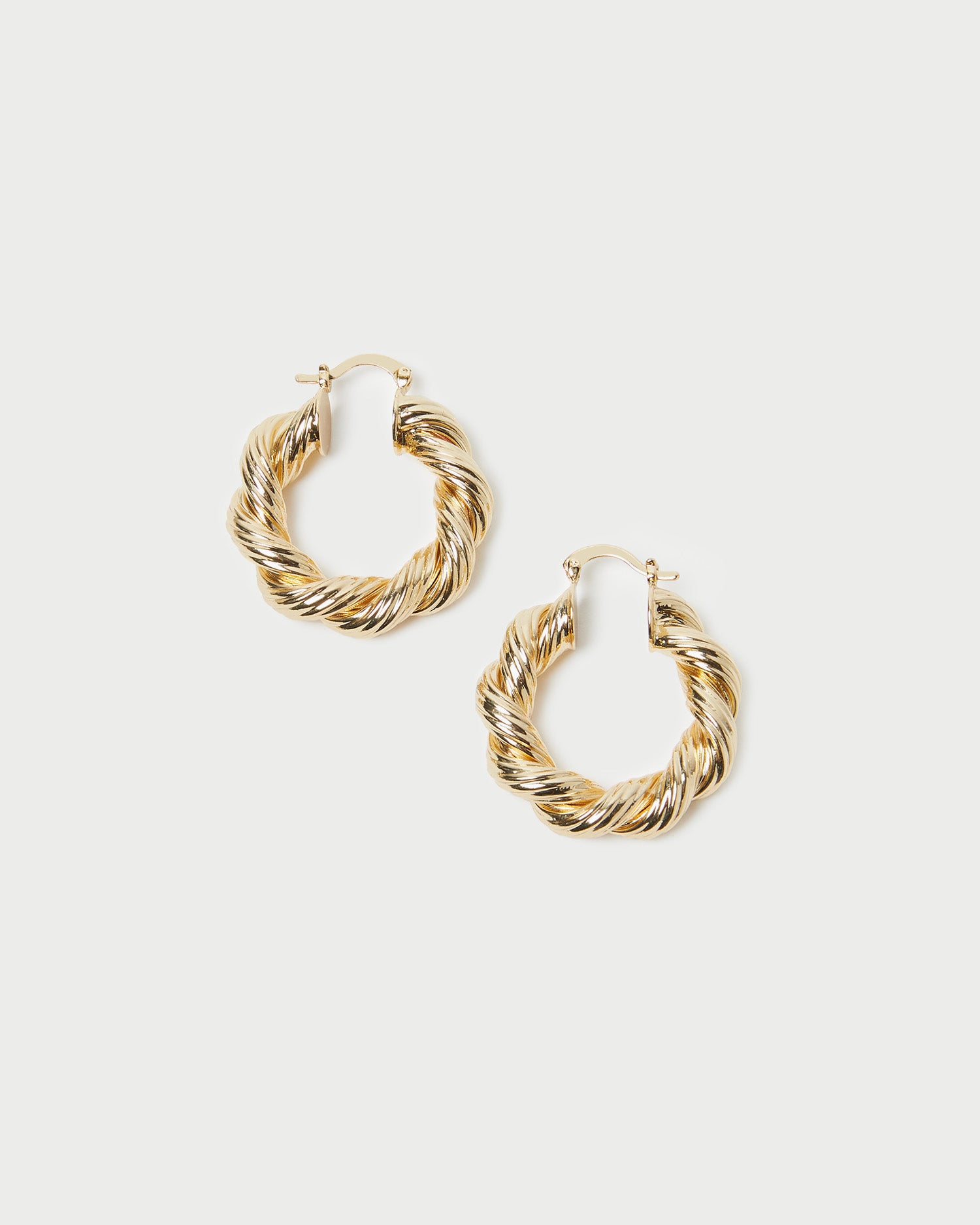 Atticus Gold Twisted Hoop Earrings for Women - 14K Gold Plated Dainty Huggie Hoops - Elegant Everyday Jewelry for Work, Date Night & Special Occasions