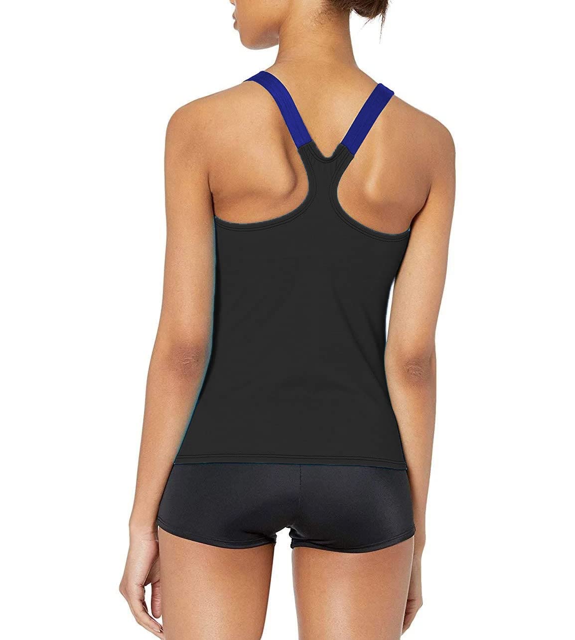 Nike Women's Color Surge Powerback Tankini Swimsuit 2 Piece Set - High Waist Bikini Top & Bottom for Swimming, Beach, Pool, Vacation
