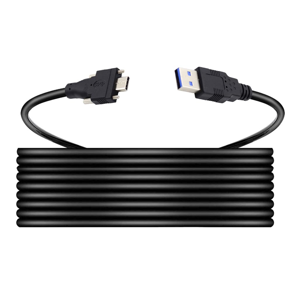USB C to USB 3.0 Cable with Locking Connector - for Camera & Panel Mount