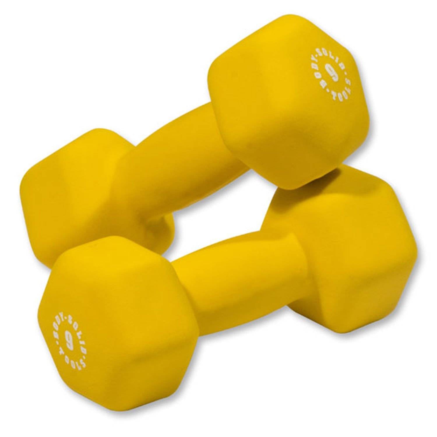 Body Solid Neoprene Dumbbell Set BSTND - 5-50lbs Weight Options for Home Gym, Strength Training & Fitness Workouts