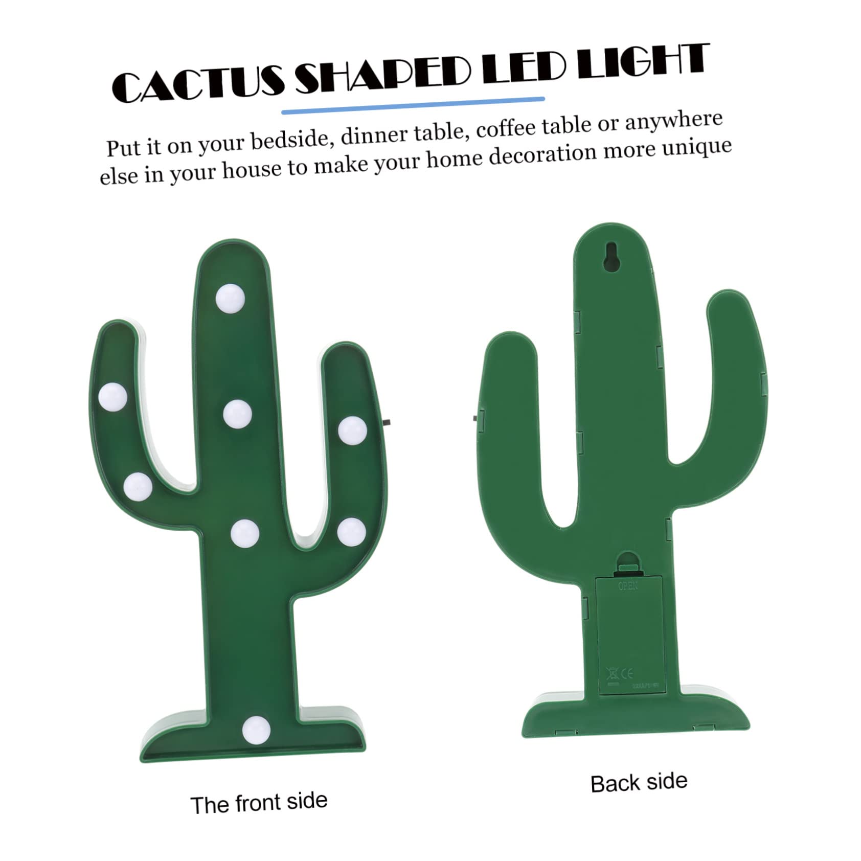 2Pcs LED Cactus Night Light - Modern PVC Decorative Lamp for Bedroom, Kids Room, Nursery - Perfect Gift for Christmas, Valentine's Day, Birthday - Creates Cozy Ambiance for Nighttime Reading & Relaxation