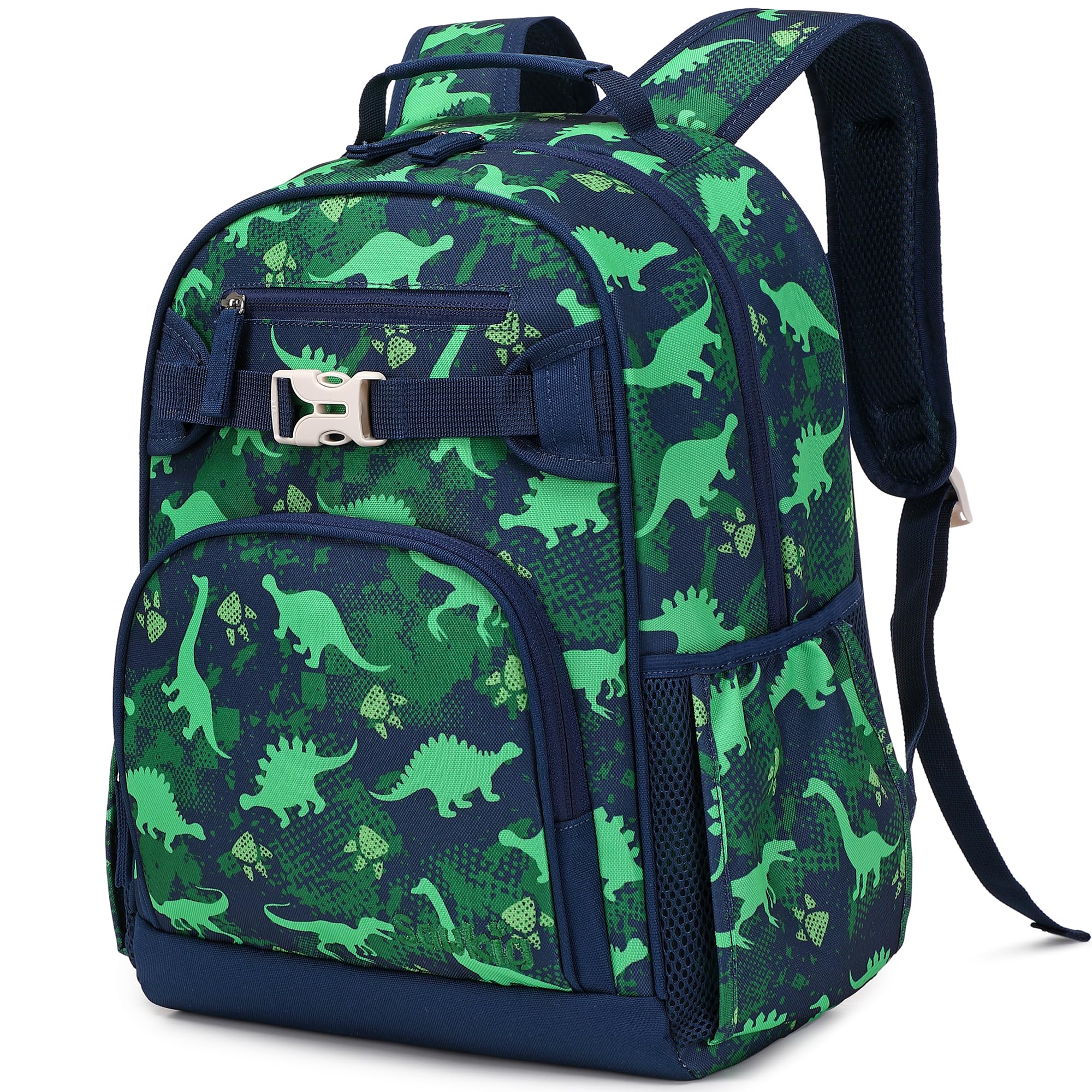Dinosaur Backpack for Boys Ages 3-5 - Cute Elementary School Bag with Adjustable Straps | Perfect for Kindergarten, Daycare & Outdoor Adventures (Green)