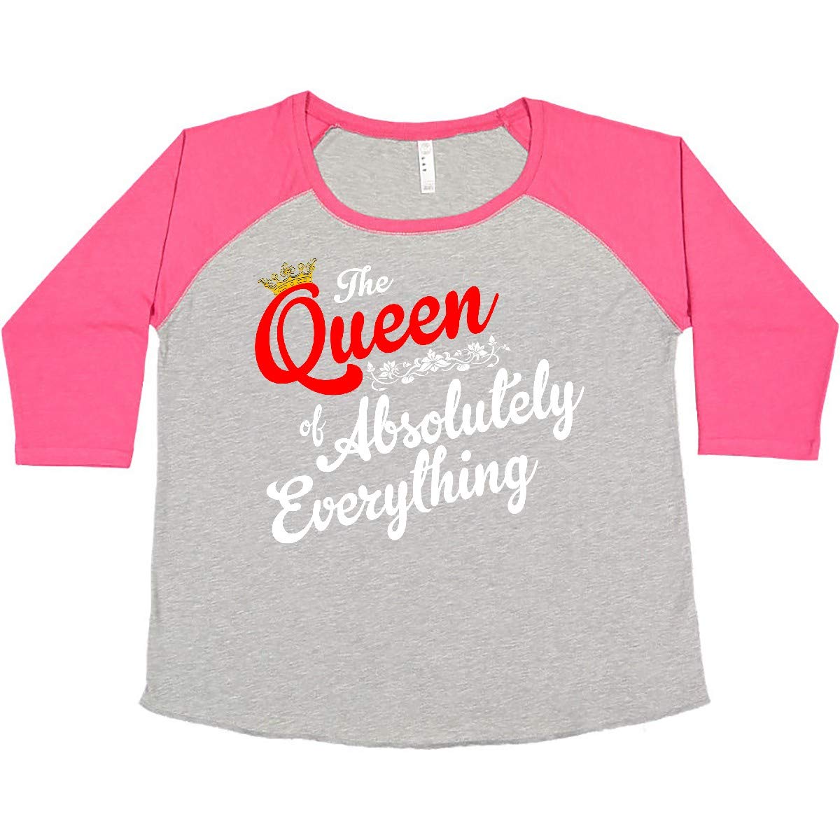 Inktastic The Queen of Absolutely Everything Women's Plus Size T-Shirt - Funny Slogan Graphic Tee for Casual Wear, Lounge & Everyday Outfits