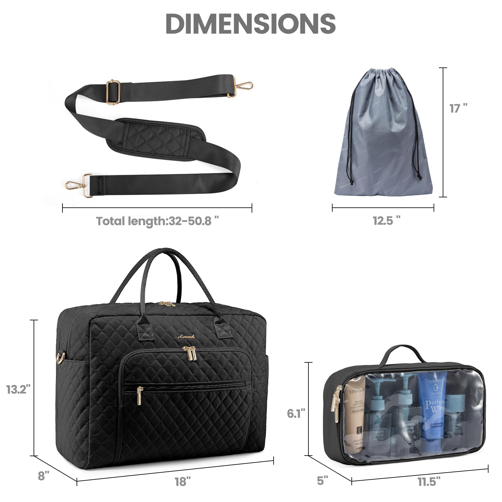 LOVEVOOK Women's Travel Duffle Bag - Waterproof Weekender Overnight Bag with Laptop Compartment, Toiletry & Shoe Pockets - Perfect for Gym, Yoga, Hospital Delivery & Weekend Getaways