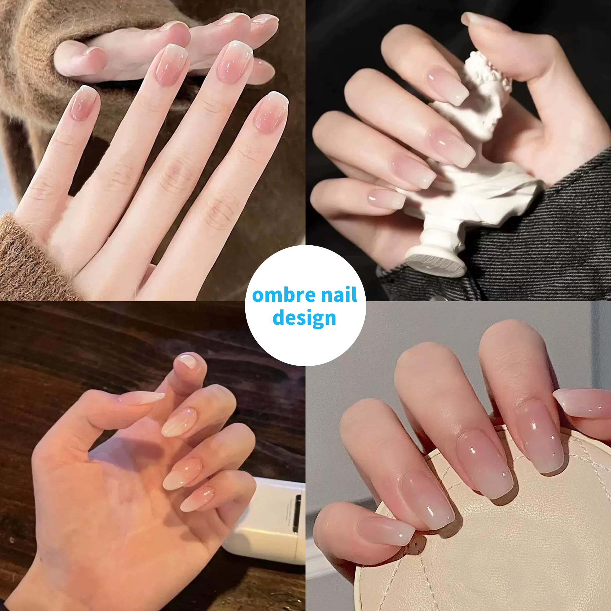 200 Pcs Ombre Nail Sponges with 4-Claw Metal Grabber - Professional Gradient & Flowering Nail Art Sponge Brushes for Manicure (White, 200 Pieces) - Perfect for Salon, Home DIY Nail Designs & French Ombre Effects