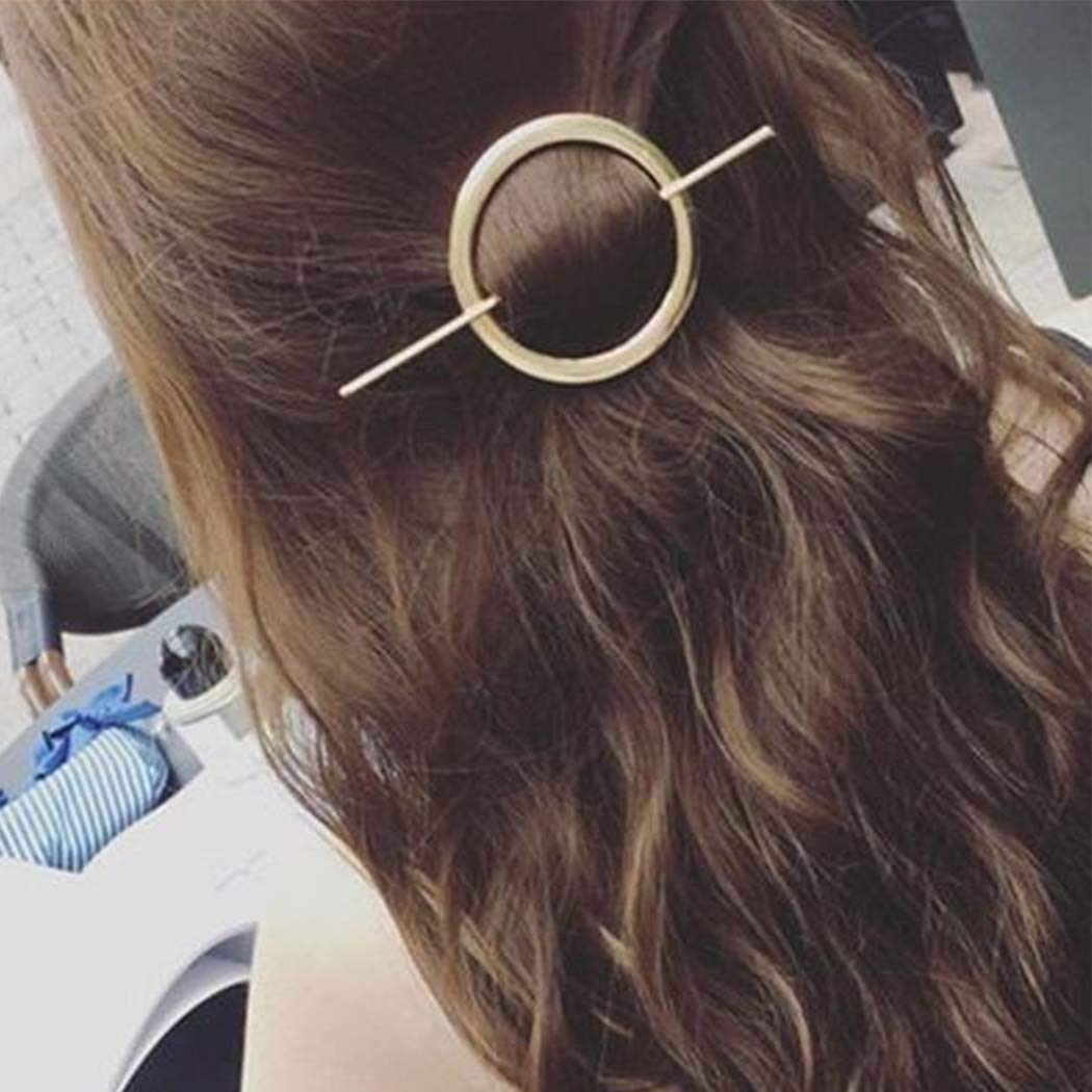 Dreamyn Round Hair Clips - Hollow Circle Hair Barrettes for Women - Fashion Geometric Hairpins - Minimalist Hair Accessories & Jewelry (Silver) - Perfect for Office, Party & Everyday Wear